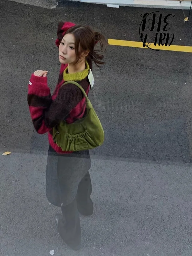 Свитер Enor Genuine Goods 23 осенне-зимний новый свободный вязаный топ с круглым вырезом в