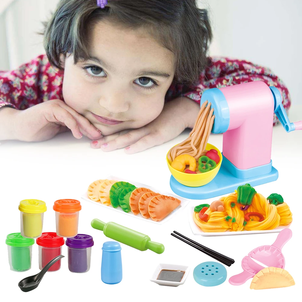 

Manual Pasta Maker Noodle Making Juguetes Color Mud DIY Noodle Machine Suit Kitchen Noodle Maker Machine Pretend Educational Toy