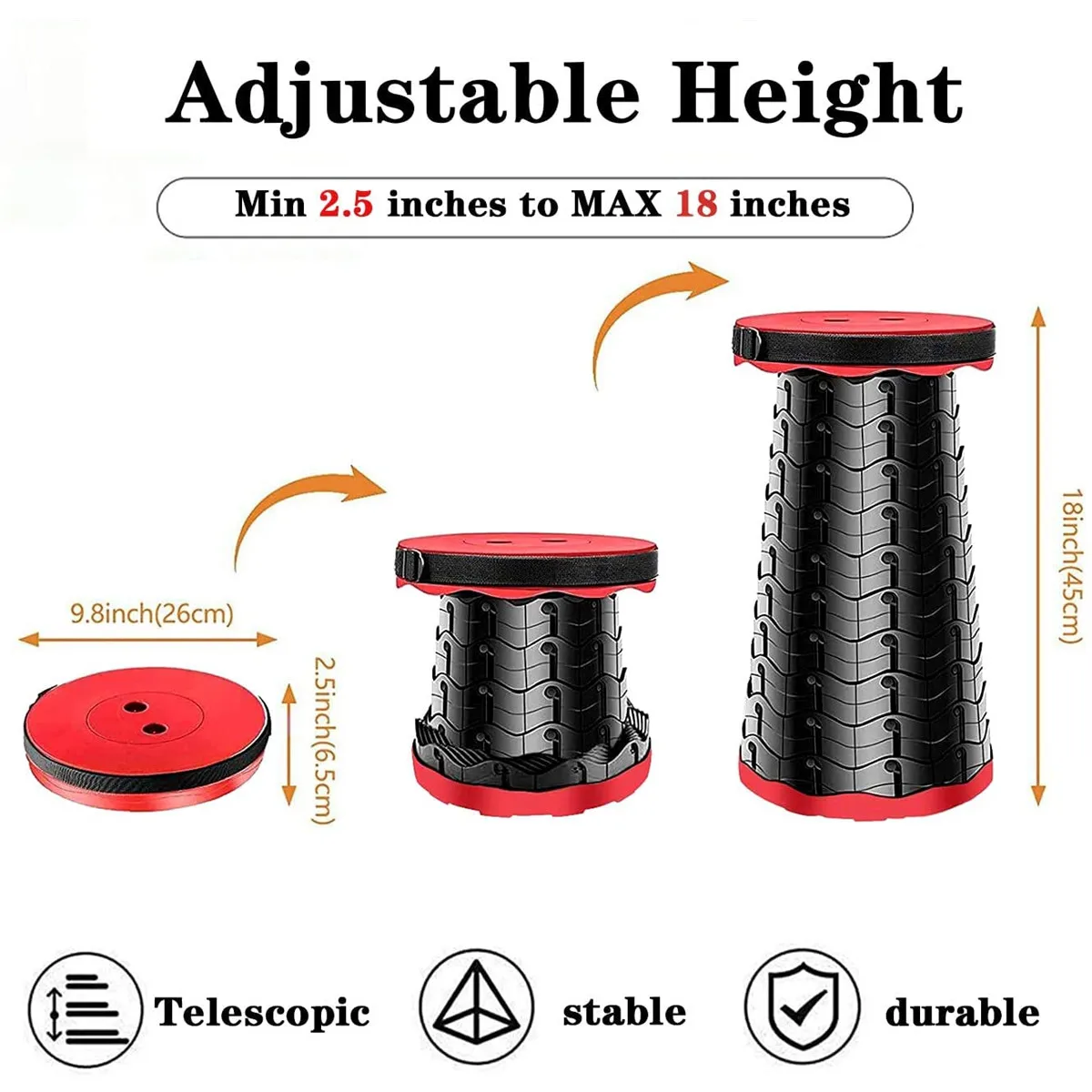 Portable Telescopic Folding Stool Outdoor Things Plus