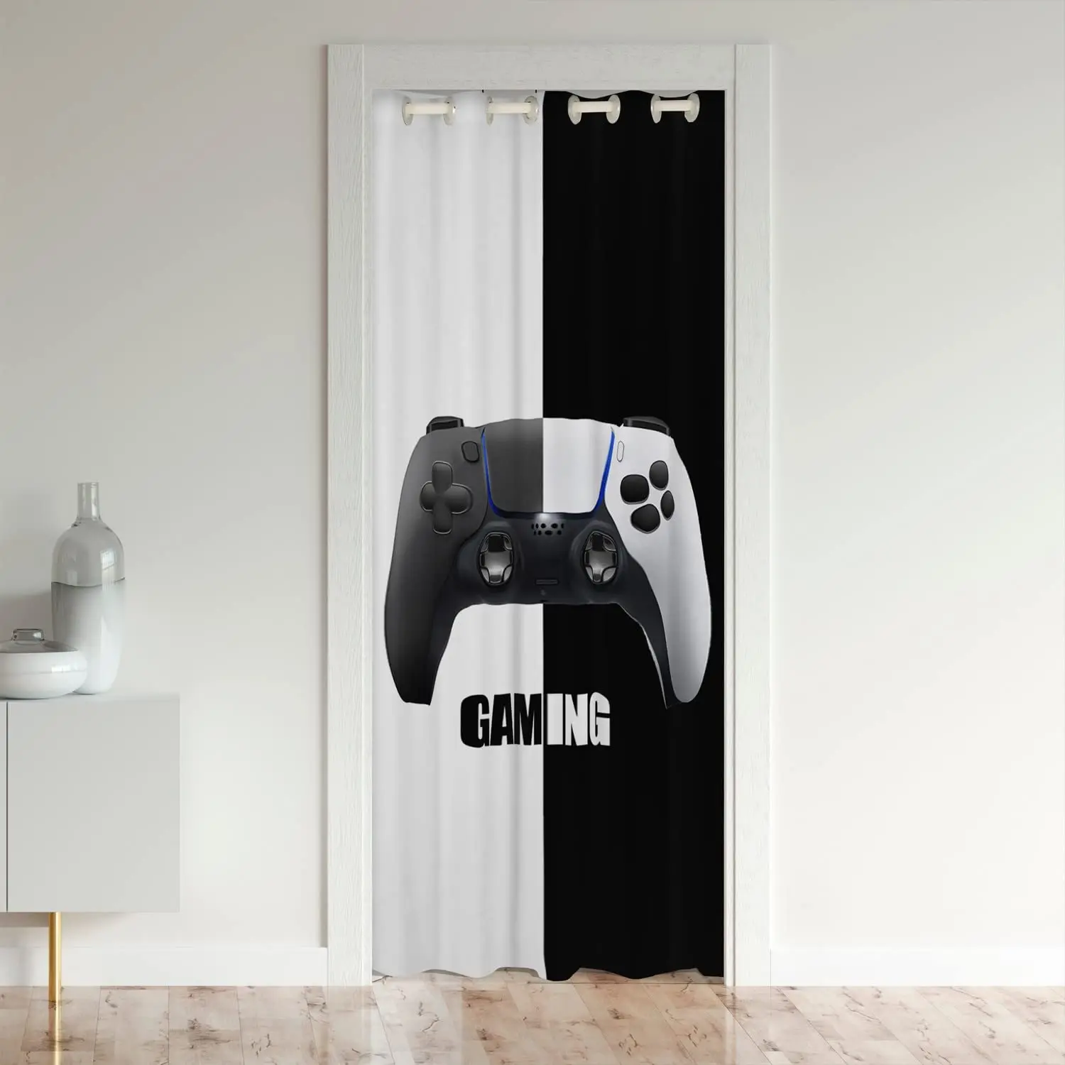 

Современные черные и белые занавески для дверей, занавески для двери, затемняющие занавески-разделители для спальни, гостиницы, декоративные занавески