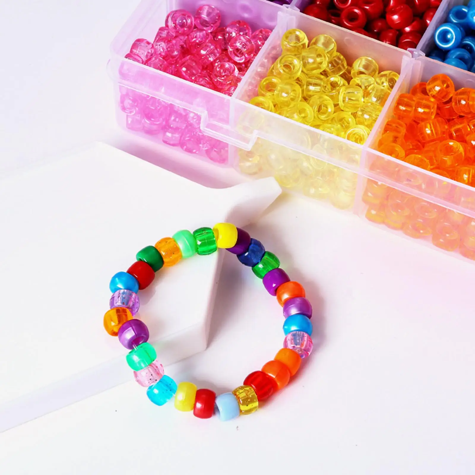 

1 Loose Spacer Beads DIY for Bracelet with Organizer Box Handmade 9x6mm