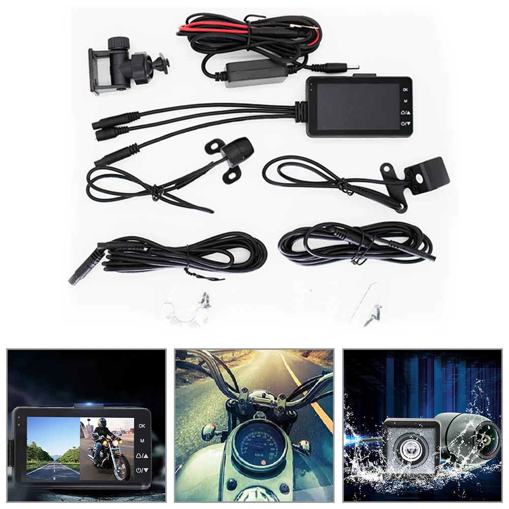 

4G Wide Angle Lens LCD Dual Camera Motorcycle DVR Video Recorder Tachograph Driving Camcorder RGB Screen Document Protection