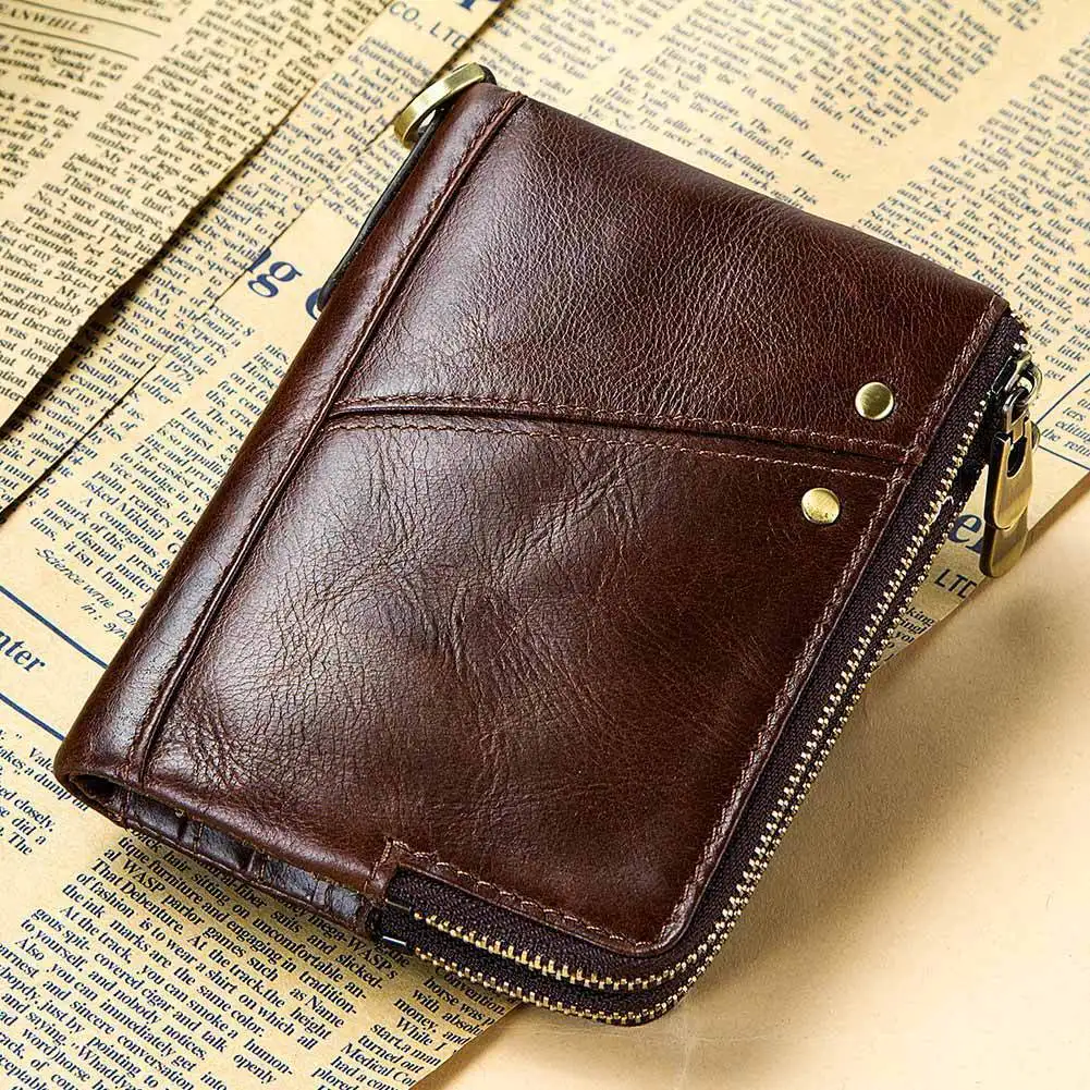 

New Cowhide Leather Men's Wallet Short Purses Male Small Mini Wallet Man Coin Purse Lady Card Holder Cuzdan Cartera Mujer 2022