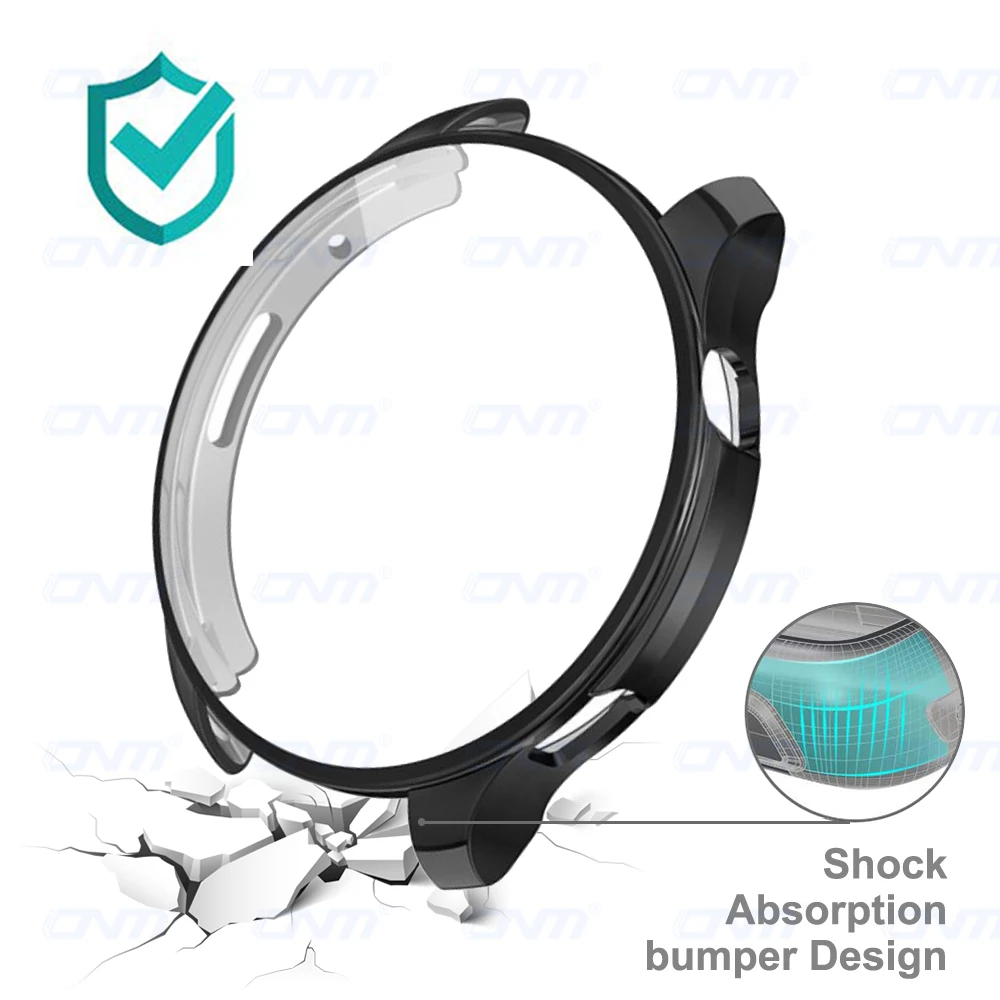 Glossy TPU Soft Protective Case For Amazfit GTR 4 3 GTR4 360 Full Coverage Screen Protector Watch Electroplated Shell Cover