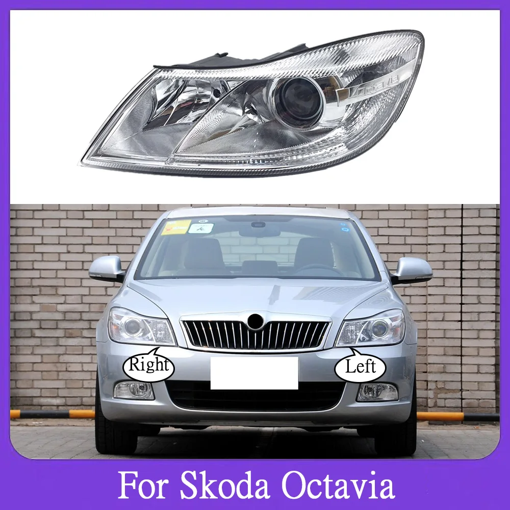 

For Skoda Octavia 2010-2014 Front Headlight Assembly Durable Headlamp Lens Glass Head Lamp Cover Car Light Parts Accessories