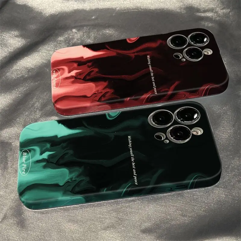 

DMAWMJ Trendy flame phone case for iphone 11 14 pro max 13 12 shockproof shell bumper back cover for iphone xr xs x 7 8 plus se2