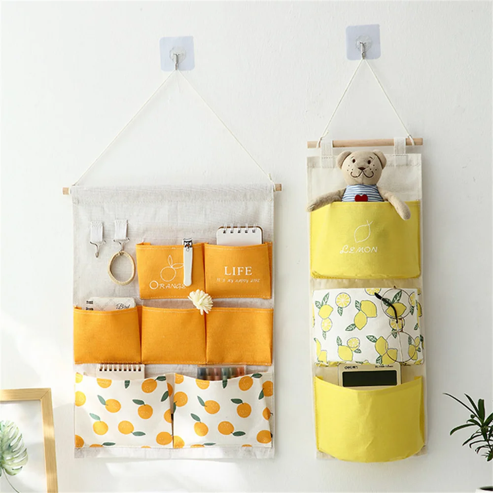 

Wall-mounted Wall Door Closet Hanging Storage Bag Fabric Storage Hanging Pocket Wall Hanger Wall Door Closet Practical TS2