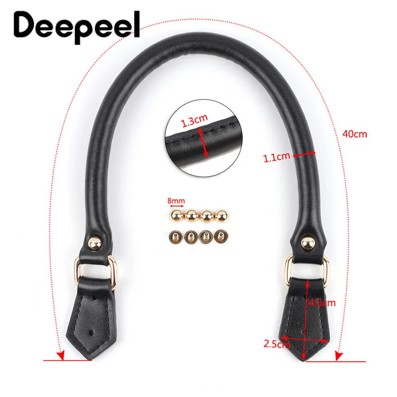 2Pcs Deepeel 40cm High Quality Leather Handles Women's Bags Shoulder Straps for Handbag DIY Replacement Handle Bag Accessories