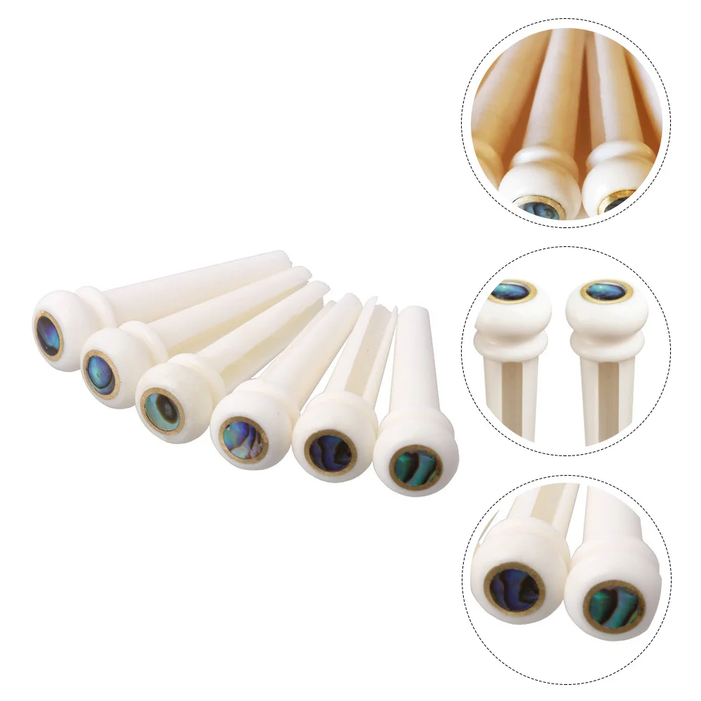 

6 Pcs Eleguitar Guitar Guitar String Bridge Pin Guitar String Pegs Brass Bridge Guitar Bridge Pegs Acoustic Bridge
