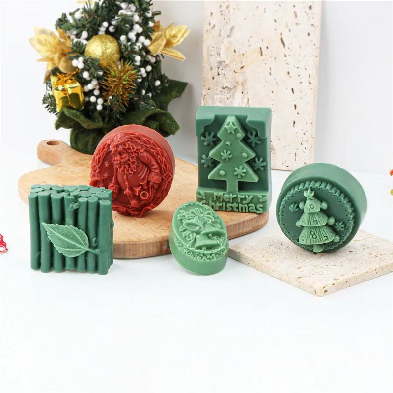 

3D Christmas Trees Pattern Candle Silicone Mold Santa Claus DIY Candle Making Resin Soap Mould Gypsum Fondant Mold Craft Gifts