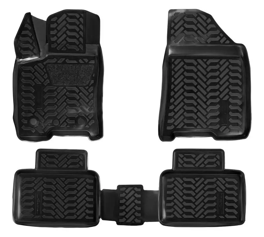 Ковры в салон (3D с подпят.) для Lada Vesta (15-) компл. 4 шт. (крепеж) выс. борт полимер. черн.