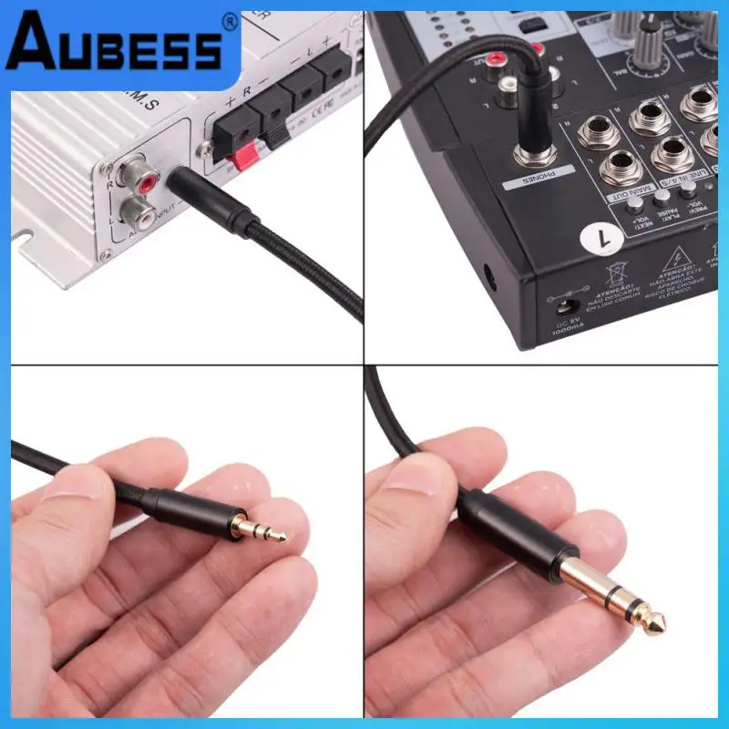 

Audio Cable For Mixer Amplifier Black 3.5mm To 6.35mm Audio Adapter Connected To Mobile Phone Computer Gold Plated Speaker Cable