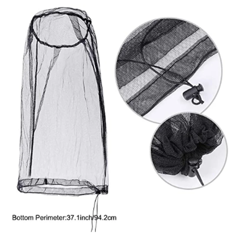 

Mosquito Head Net, Extra Fine Holes, Bug Face Shield Netting, Fly Screen, Protection for Outdoor Lover, with Carry Bag