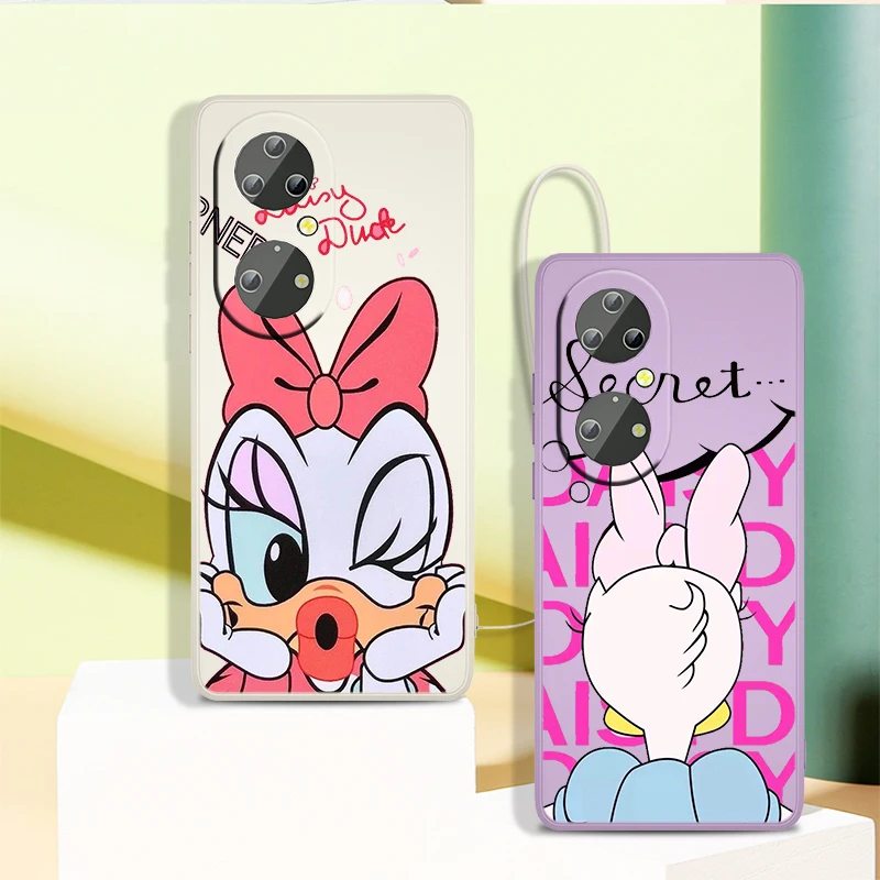 

Donald Duck Daisy Disney Phone Case For Honor X20 10X X10 60 50 SE 30 30S 20 9C 9X 9S 8A Lite Pro 5G Liquid Rope TPU Cover
