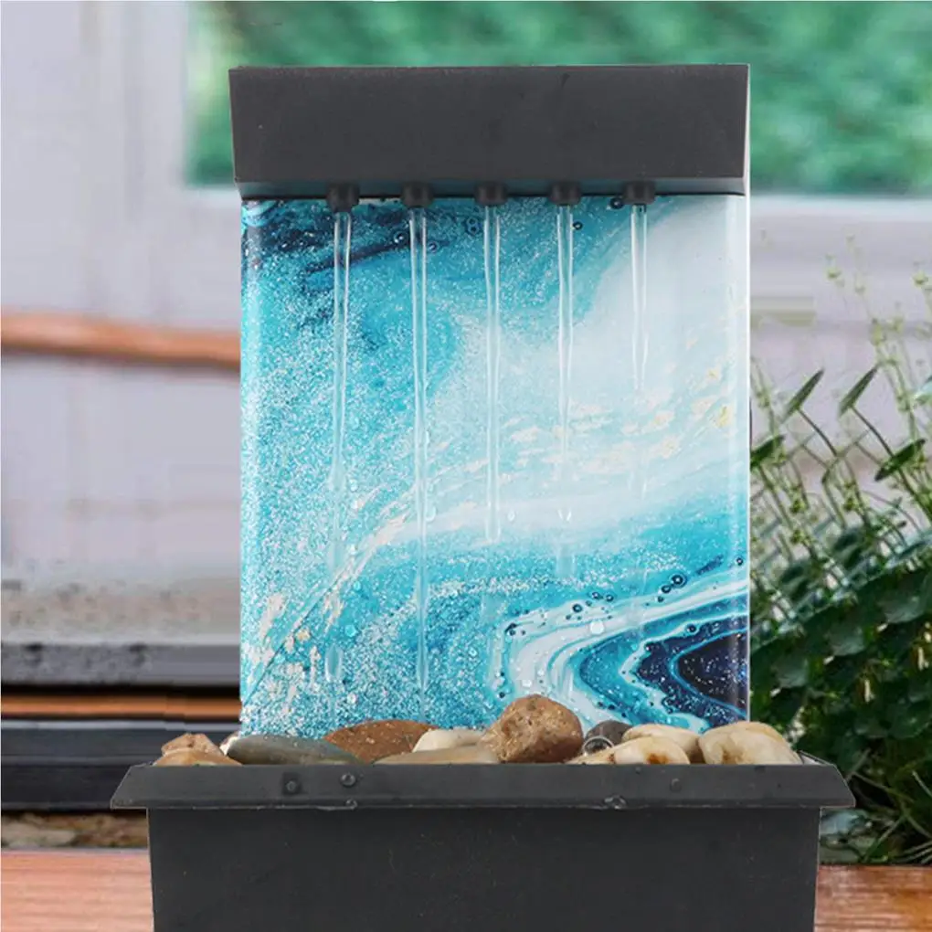 

Tabletop Fountain with Light Indoor Ornament Creativity Home Water Decoration Landscape Decor Office Bedroom Decorations