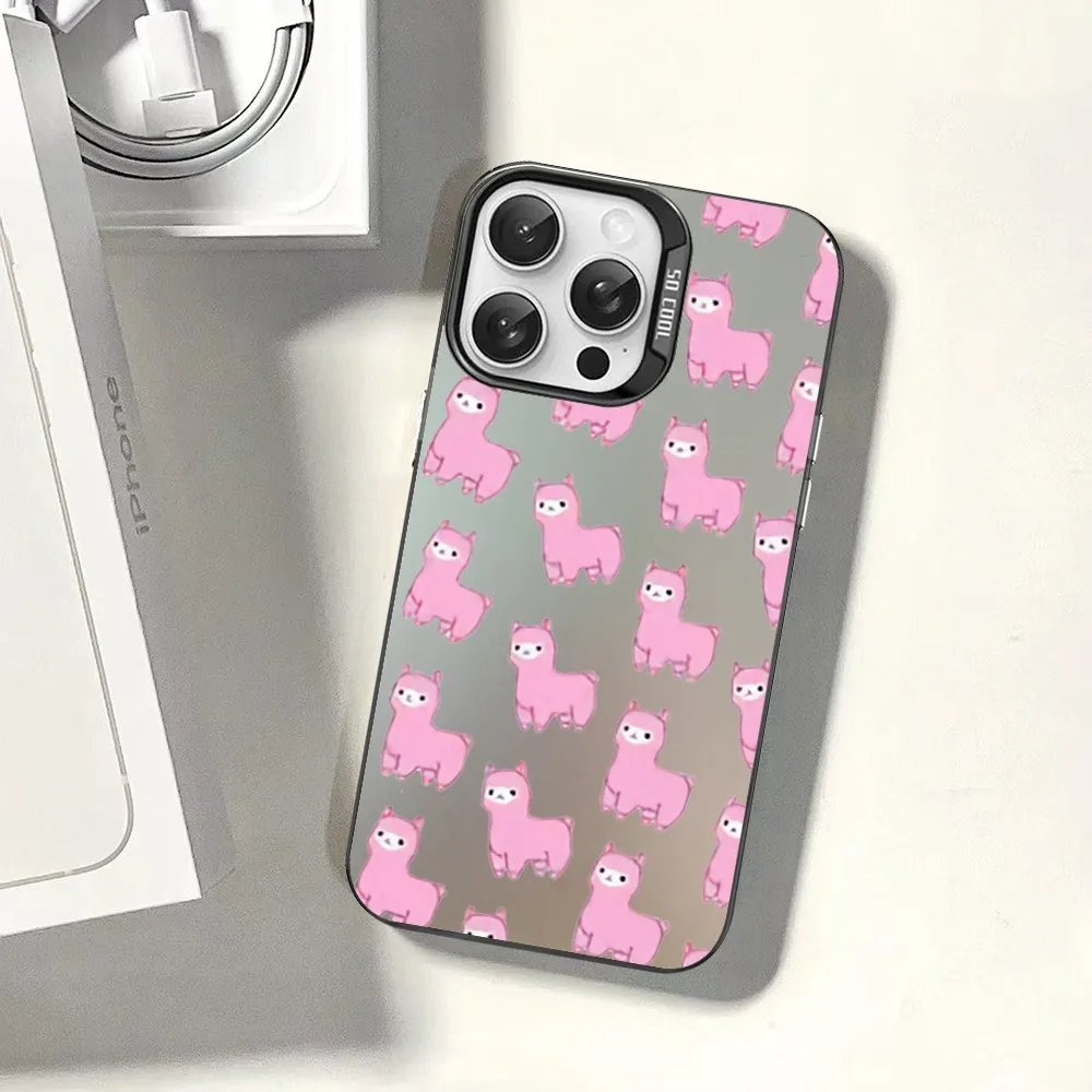 Красочный чехол для телефона с изображением животных альпаки IPhone 16 15 14 13 12 11 Pro Max X