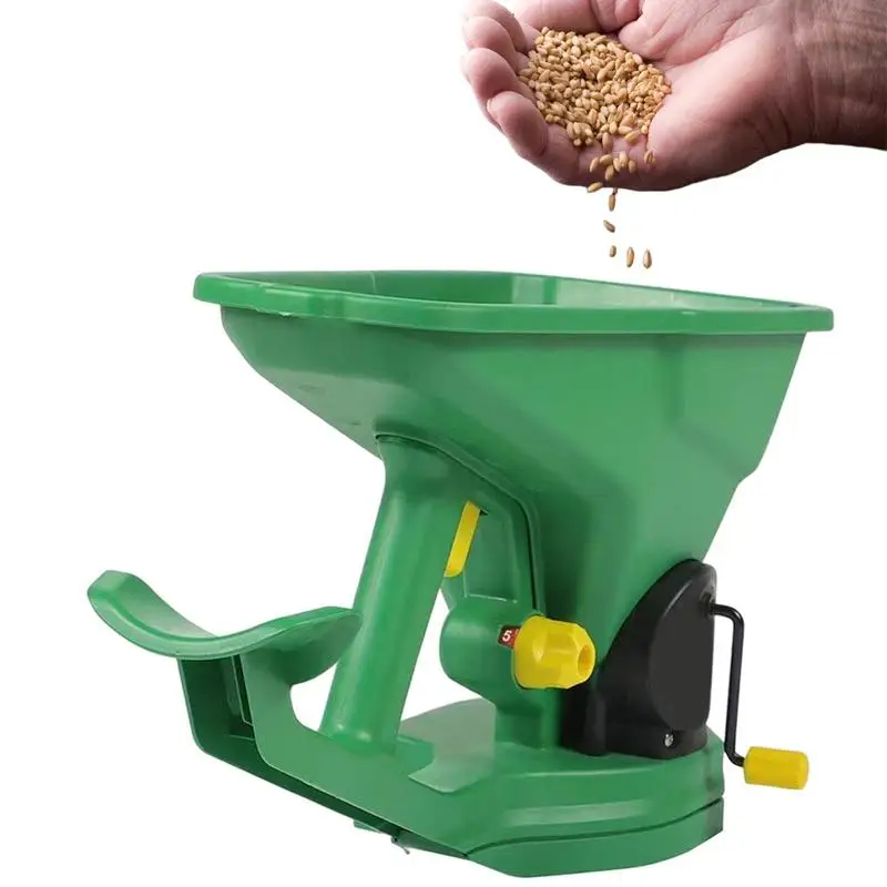 

Hand Crank Seeder Hand Held Seed Power Spreader Gardening Portable Seeder Operated Lawn Seed Field Fertilizer Applicator