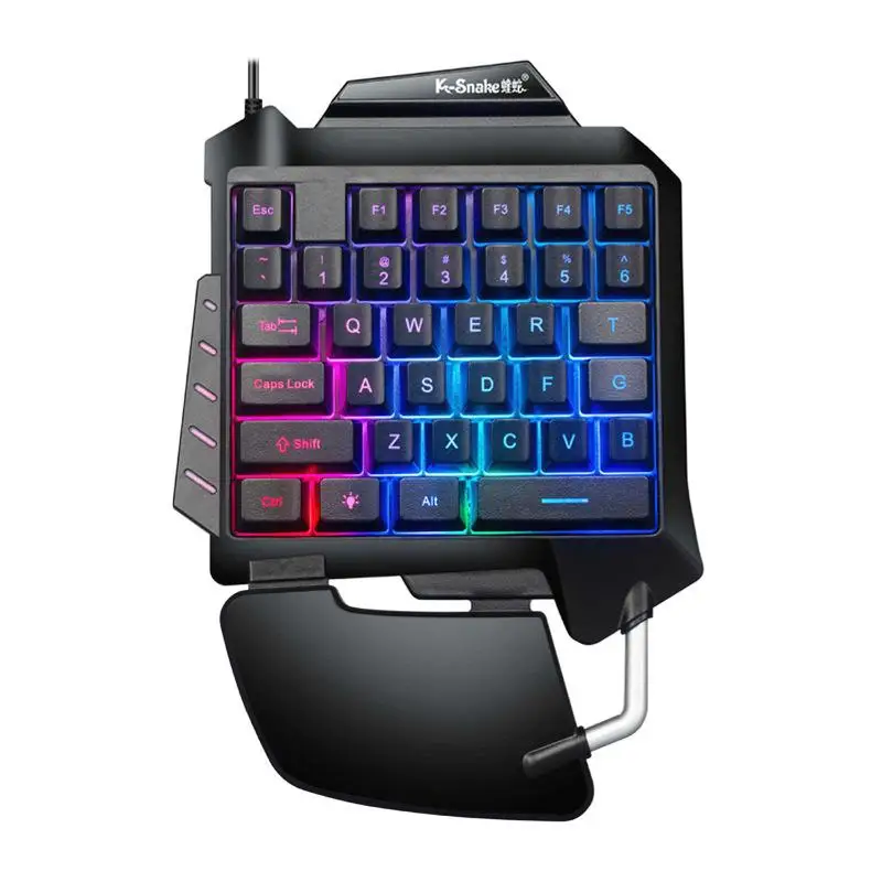 

1PCS Single-handed Keyboard Ergonomic Robotic Led Backlit Wired Gaming Keyboard color wholesale hotselling