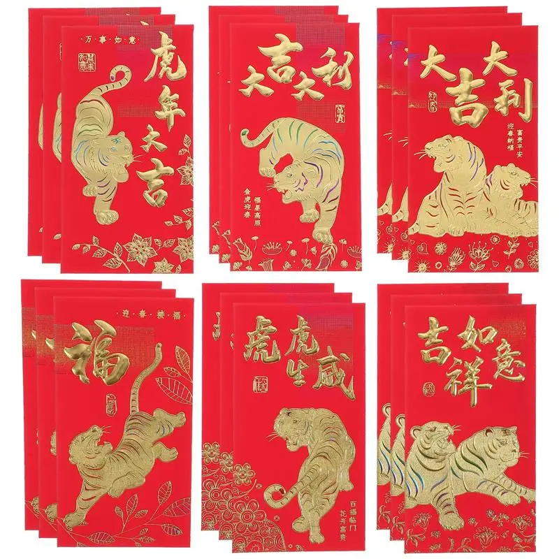 

36Pcs New Year Pockets 2022 Tiger Year Of Red Envelopes Chinese Lunar Year Red Envelope Spring Festival Red Envelopes Hong Bao