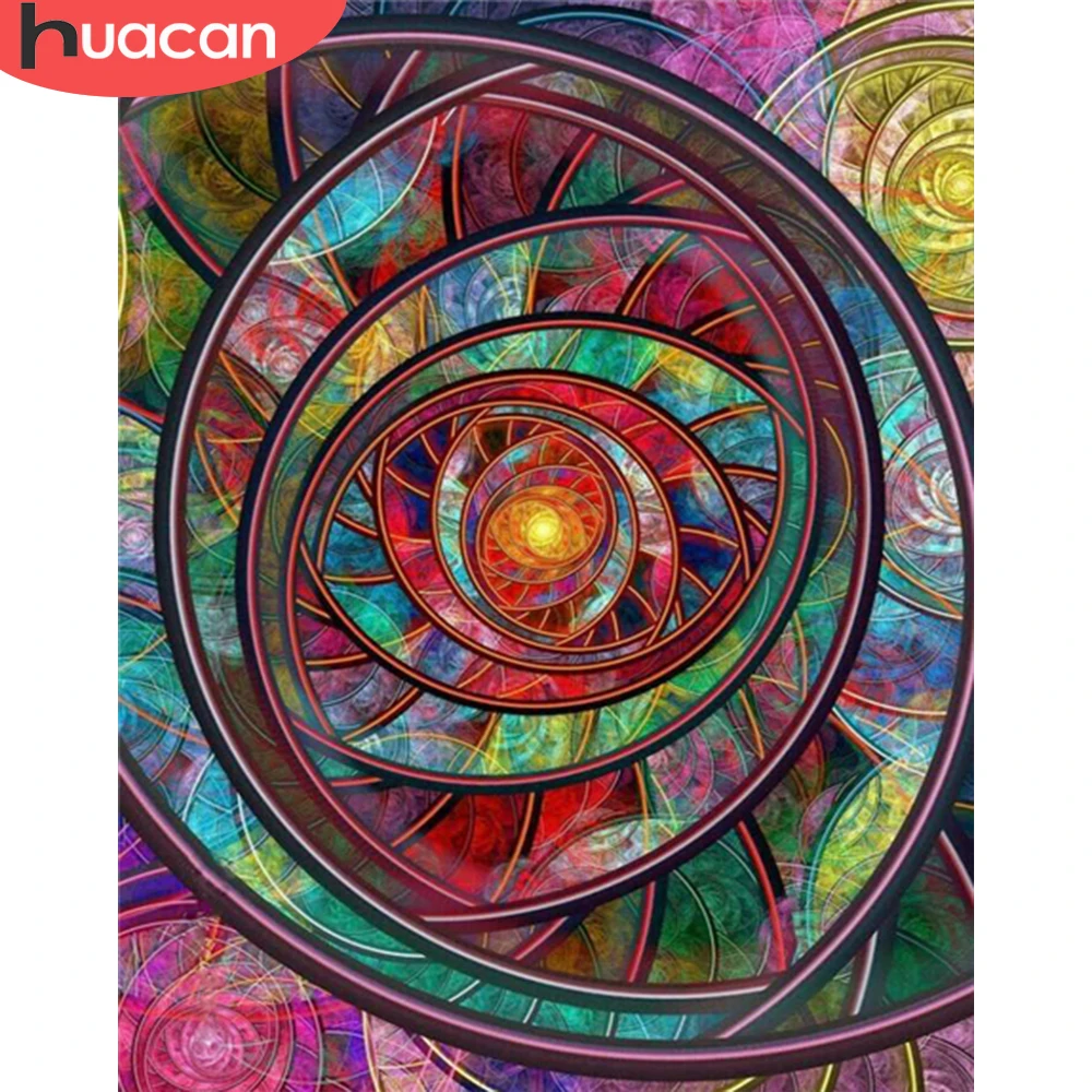 Фото HUACAN картина по номеру Мандала цветочные наборы DIY живопись пейзаж рисунок на