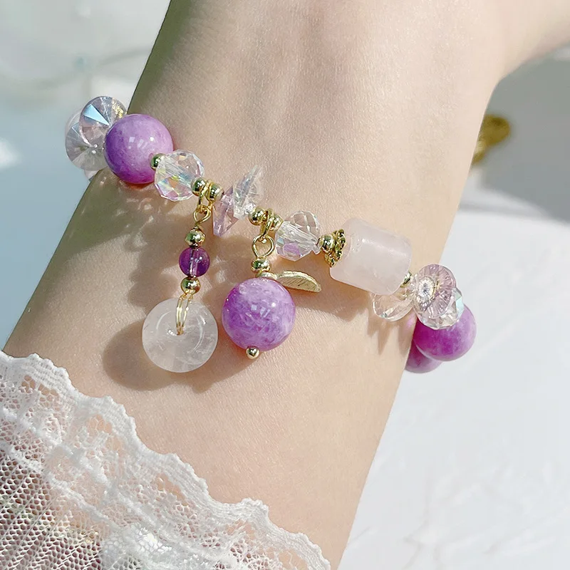 Ruifan розовое/зеленое/фиолетовое Натуральное белое хрустальное кольцо на удачу из