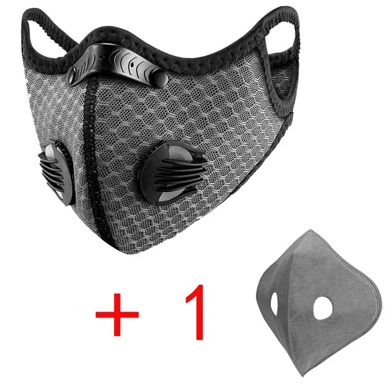 

Protection Cycling Mask Anti Dust Windproof For Adults Gray Riding Face Mouth Masks Breathable Reusable Filter In Stock