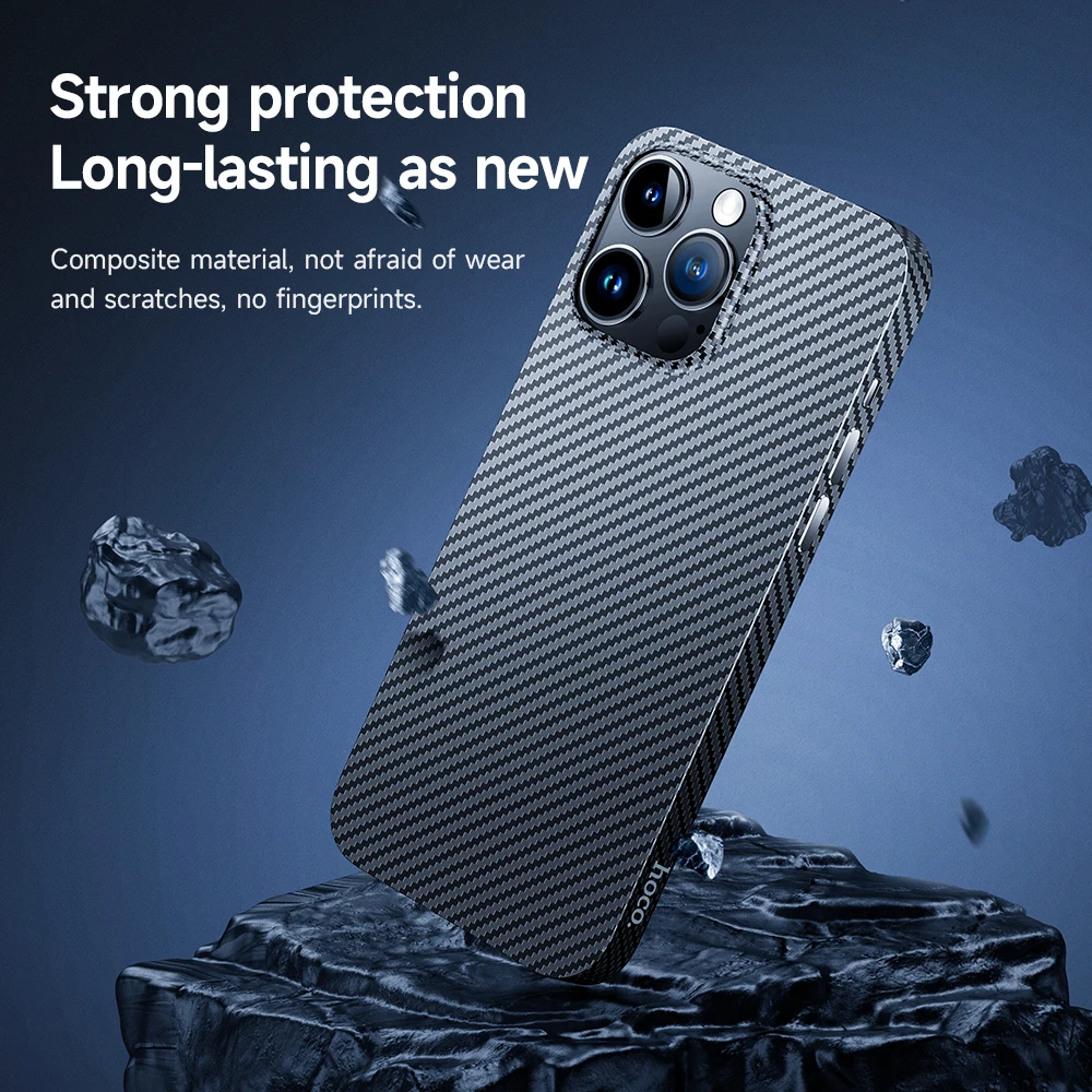 Ультратонкий Магнитный чехол HOCO из углеродного волокна для беспроводной зарядки
