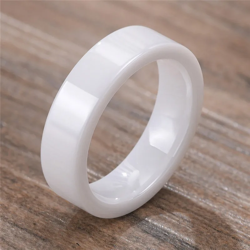 Фото Женское керамическое кольцо 6 мм с гладкой поверхностью | Украшения и аксессуары