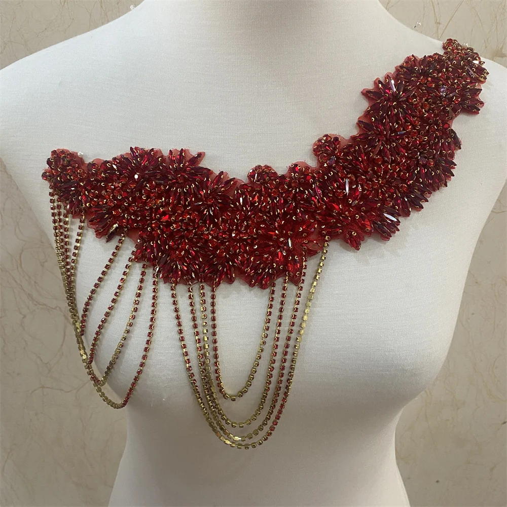 1шт. Горячий накладной аппликация с ринестонами для свадебного платья, вечернего наряда. Дизайн с бриллиантами.