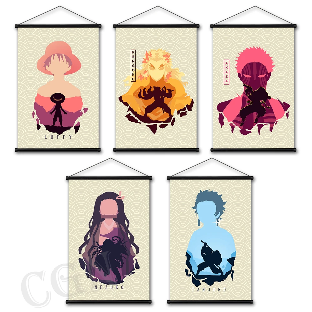 

Anime Figure Posters and Prints Canvas Painting Demon Slayer Wall Art Picture Cuadros Hanging Scrolls Home Decor for Living Room