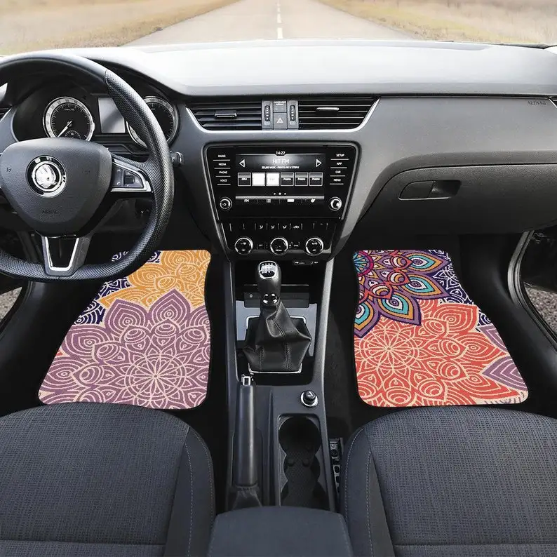 

Colorful Floral Mandalas Car Floor Mats, Car Floor Mats Set, Floor Mats for Car, Car Accessories