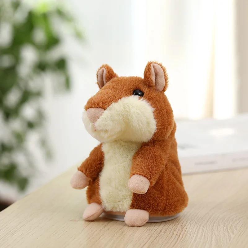 18cm Brown Hamster Plush Toy Can Speak Hamster toy Smart Recording Hamster Doll Children learn To Talk Stuffed Hamster Toy