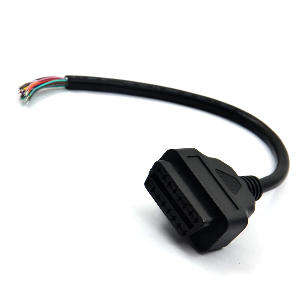 

30CM 16 Pin Car Diagnostic Interface Tool Adapter OBD 2 OBD2 16pin Female Connector To Extension OBD 2 Opening OBD Cable