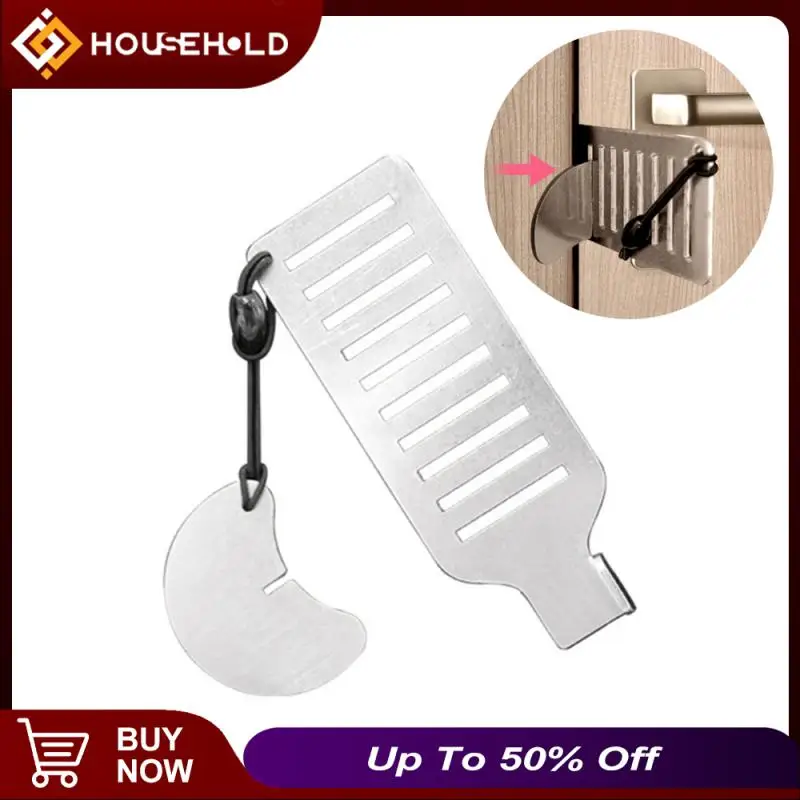 

Portable Punch-free Door Locks Anti-theft Door Stop Stainless Steel Stopper Door Lock For Hotel Motel Dormitory Travel Hot Sale