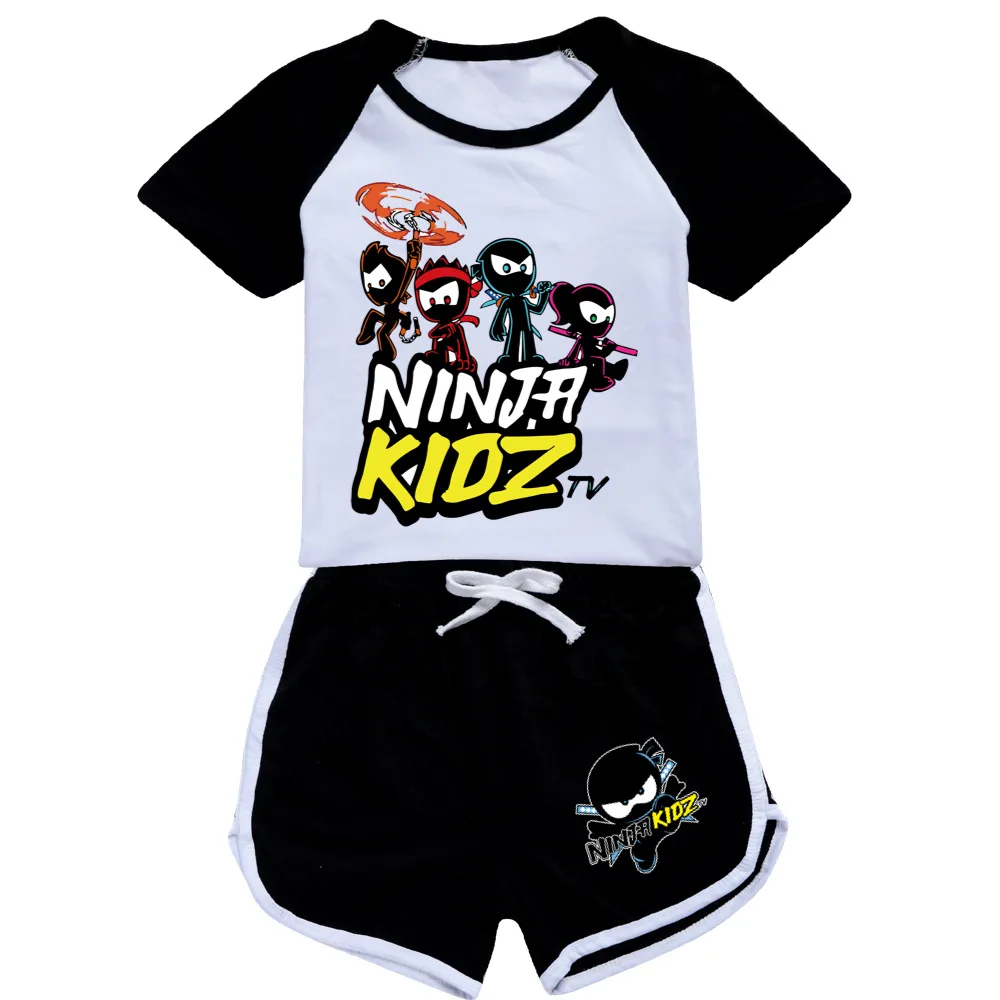 Детские спортивные костюмы NINJA KIDZ летняя футболка для маленьких девочек +