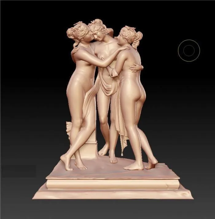 

New 3D model for cnc 3D carved figure sculpture machine in STL file format Three naked woman