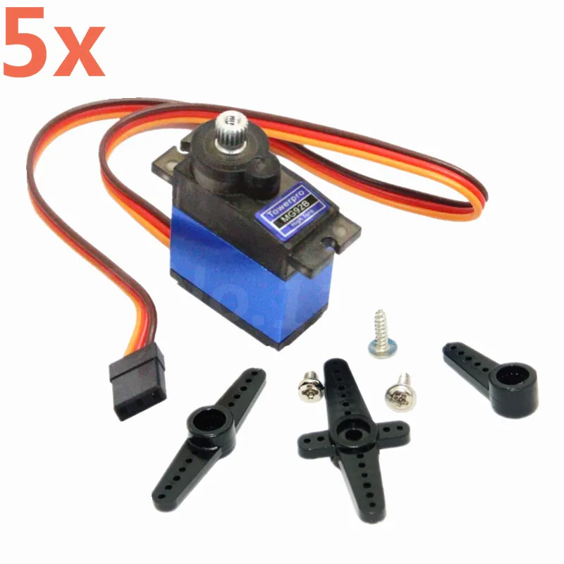 5шт TowerPro MG92B цифровой Сервопривод с металлическим редуктором 3.5 кг/см крутящий