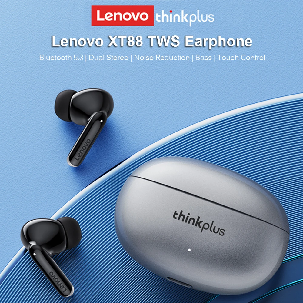 

TWS-стереонаушники Lenovo XT88 с поддержкой Bluetooth 5,3 и сенсорным управлением