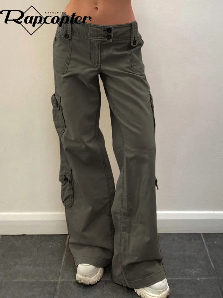 

Женские джинсы-карго с заниженной талией, в стиле ретро