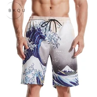 bkqu brand mens quick drying beach pants 5 minutes of swimming trunks printed big yards short pants
