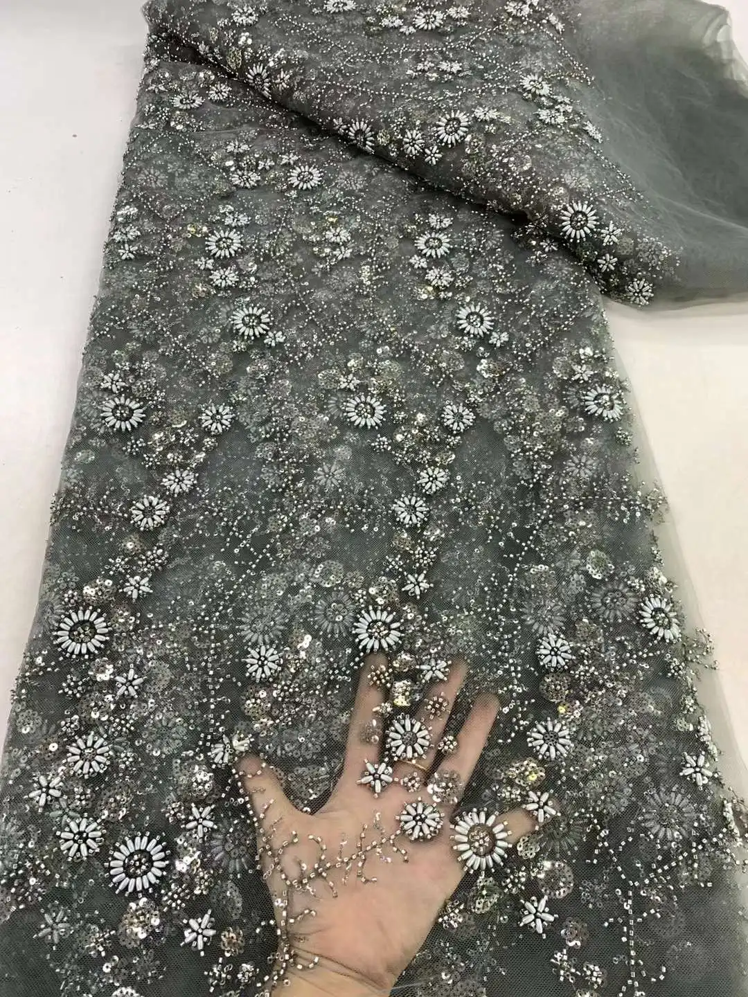 Французская сетчатая кружевная ткань 2024 высококачественное Африканское