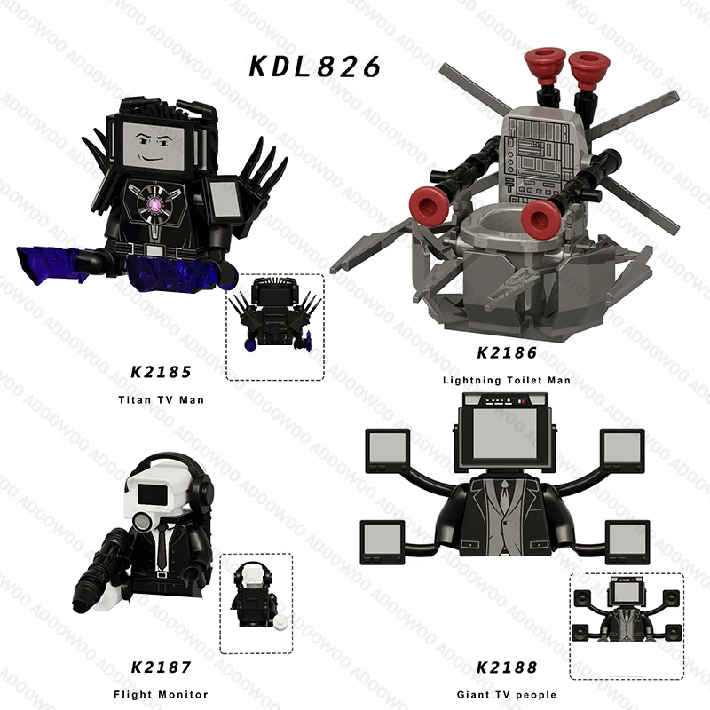 DLL001 KDL818 DJ War Damaged Skibidi Toilet Мужская фигурка, игрушка-конструктор, аниме-блоки, модель TvMan Titan, подарки (art.: 3920dc358a0cb) - 3920dc358a0cb