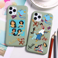 aladdin princess jasmine phone case for iphone 13 12 11 pro max mini xs 8 7 6 6s plus x se 2020 xr candy green silicone cover