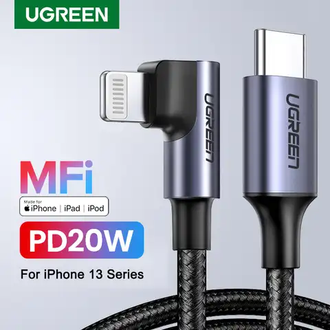 Кабель Ugreen MFi 20 Вт PD для iPhone, кабель USB C с разъемом Lightning для iPhone 13, 12, Mini Pro Max, шнур для быстрой зарядки и передачи данных для iPad, MacBook