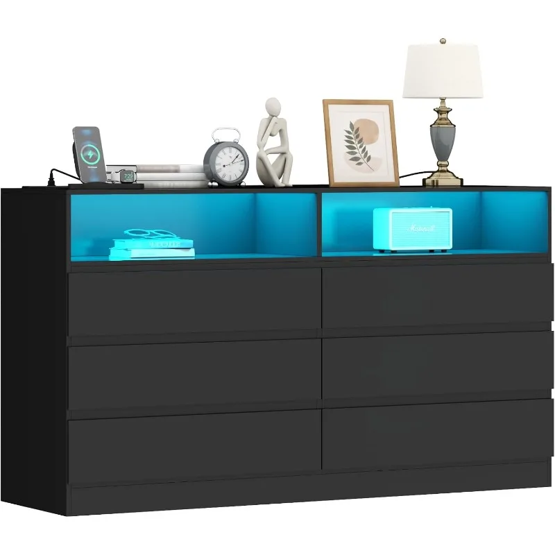 Двойной комод с 6 выдвижными ящиками и розеткой шкафы декоративными современный