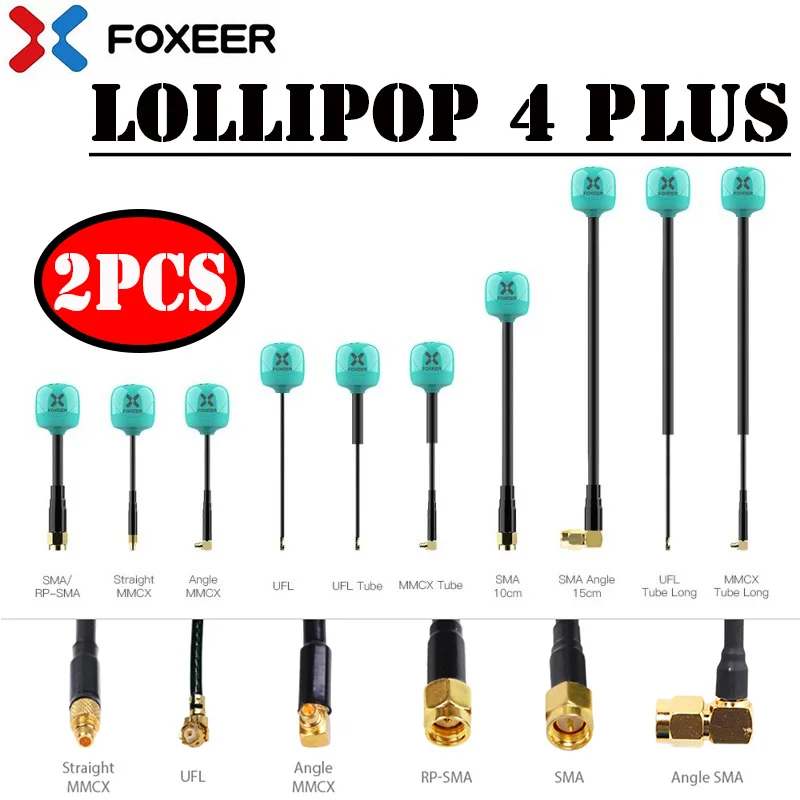 2 шт. Foxeer Lollipop 4 Plus FPV антенна 5,8G 2.6DBI RHCP LHCP SMA RPSMA UFL MMCX FPV Omni LDS Антенна для FPV гоночного дрона