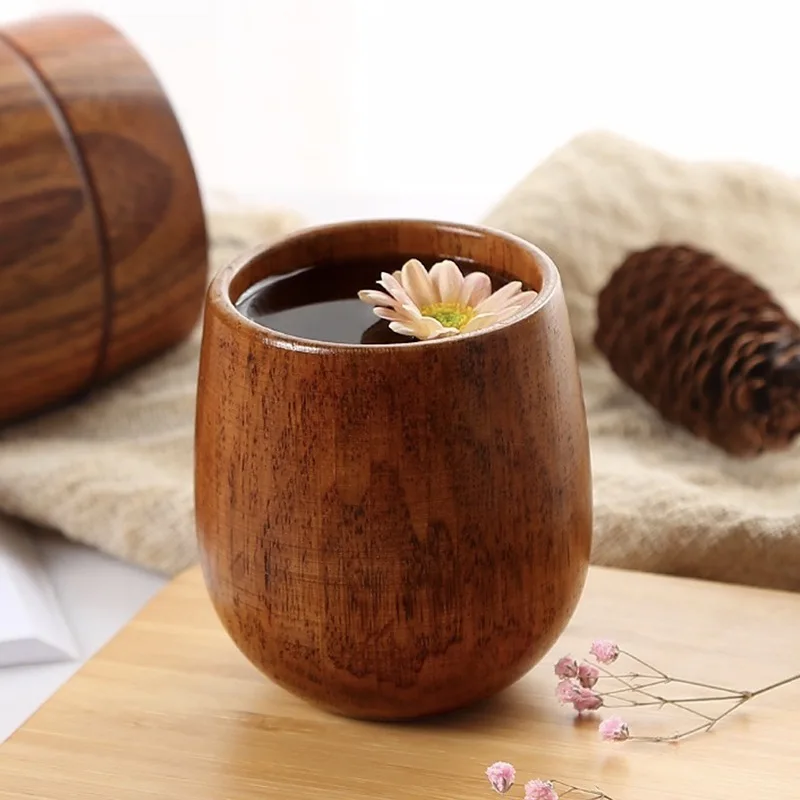 

Деревянная чашка ручной работы из натурального дерева, деревянная чашка, кружка для завтрака, чая, сока, молока, кофе, кухонная посуда для на...