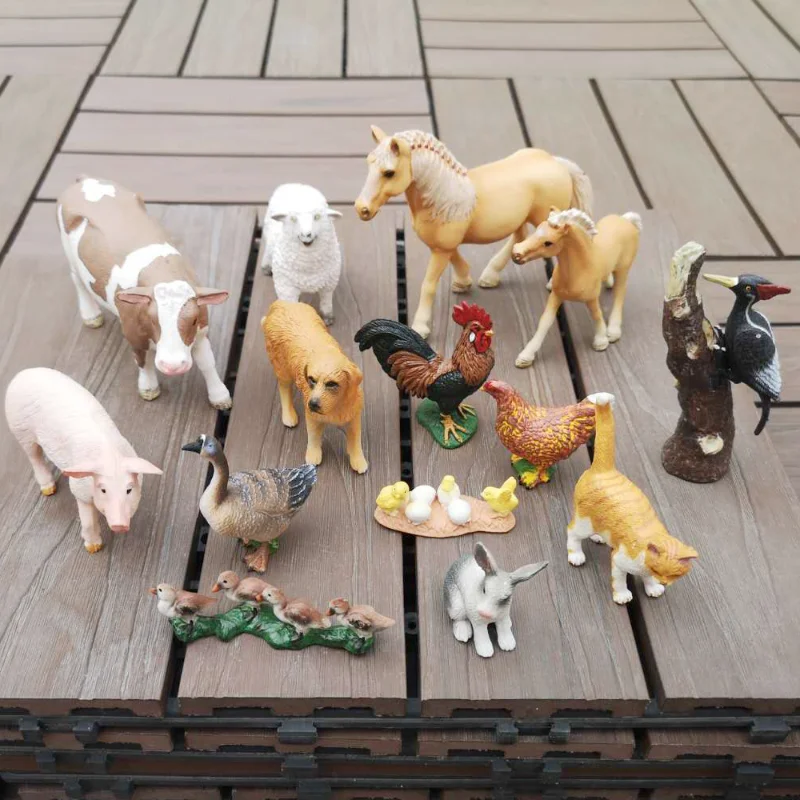 

Artificial Farm Animals Figurines Vivid PVC Animals Dog Rooster Sheep Foal Ornaments Children's Early Childhood Education Toys