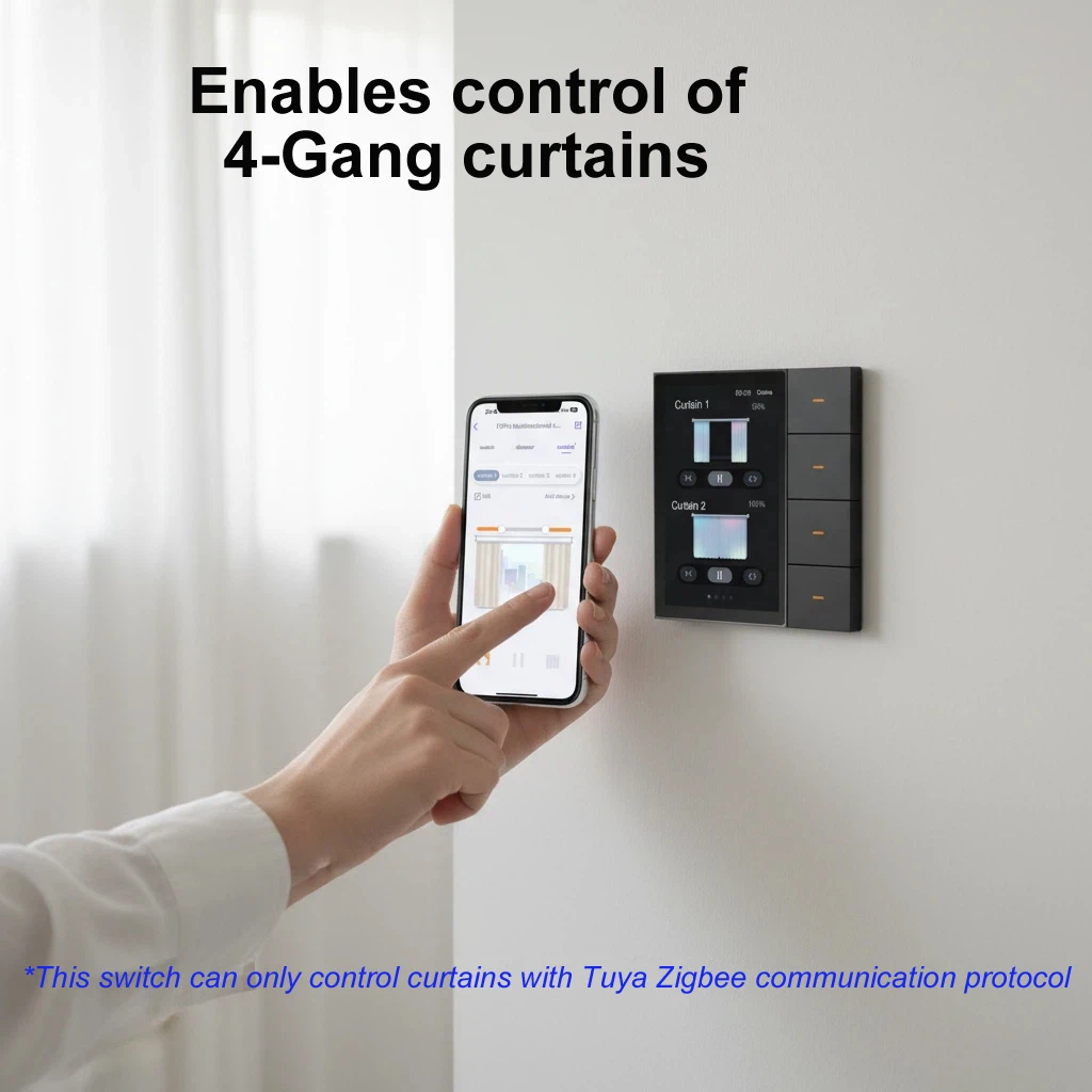 Фото F3 Pro Tuya Zigbee Home Assistant 3.5-дюймовая сенсорная панель IPS, умный настенный выключатель света с управлением сценариями, шлюз Z2M Alexa №5