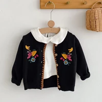 infant baby girls knitting cardigan floral embroidery long sleeve cardigan coat autumn spring newborn baby girls sweater coat